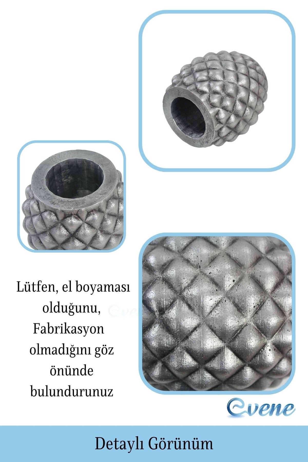 Saksı Çiçek Kaktüs Saksısı Lüx 15 Cm Gümüş Eskitme Varak Boyalı Ananas Desen Saksı Çiçeklik