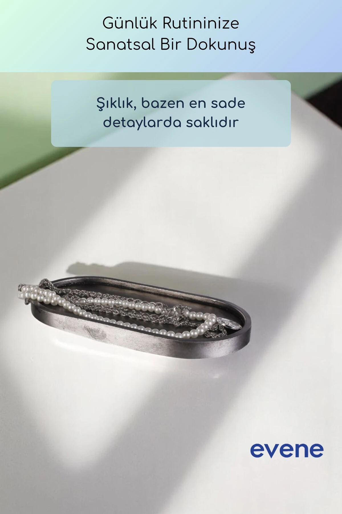 Takı Organizer Makyaj Düzenleyici Kozmetik Organizer Dekoratif Tabak Gümüş Eskitme Renk Model 32