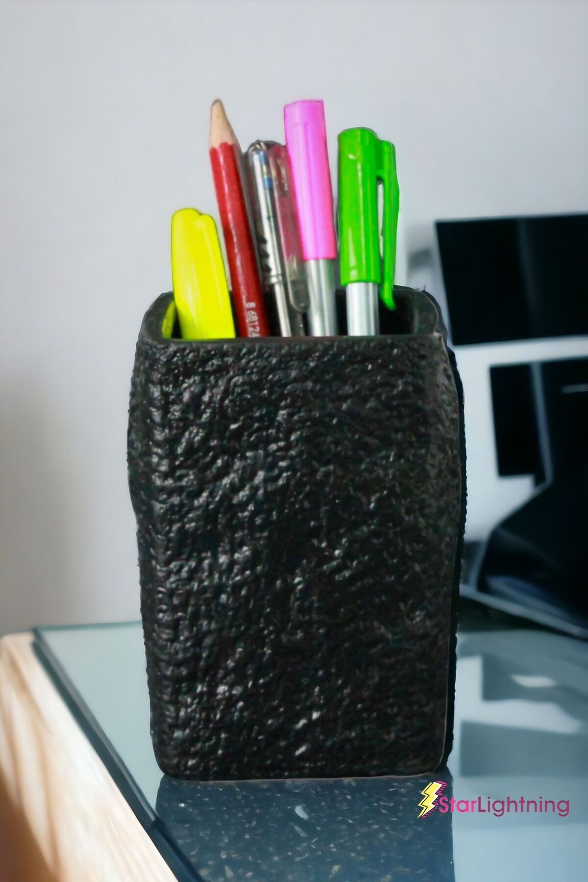 Kalemlik Siyah Renk Masa Kalemliği Organizer Kalemlik Model 7