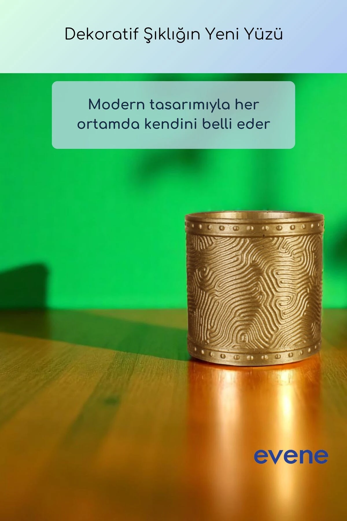 Vazo Küçük Vazo Masa Üstü Vazo Ev Dekorasyon Vazo Altın Renk Model 82