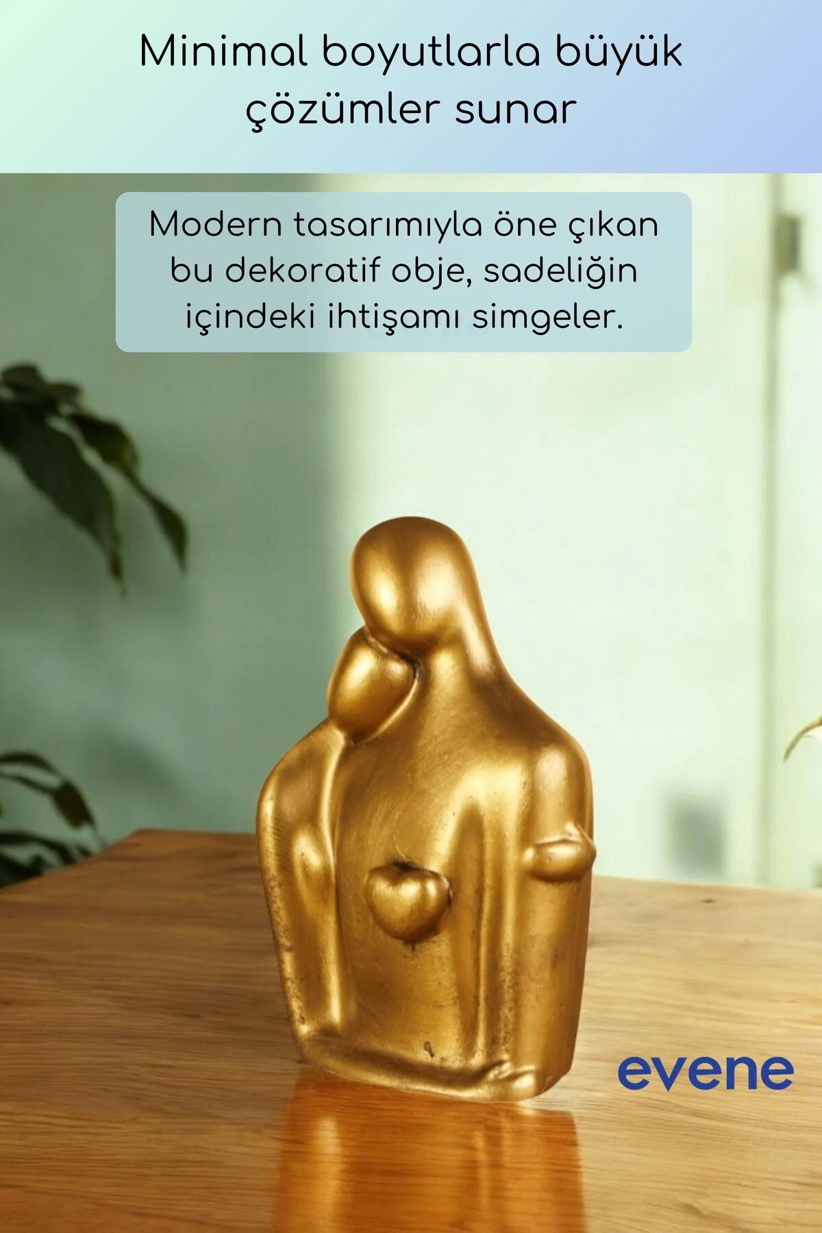 Dekoratif Obje Biblo Ev Dekorasyon Heykel Salon Masa Üstü Süs Eşyası Altın Eskitme Model 48