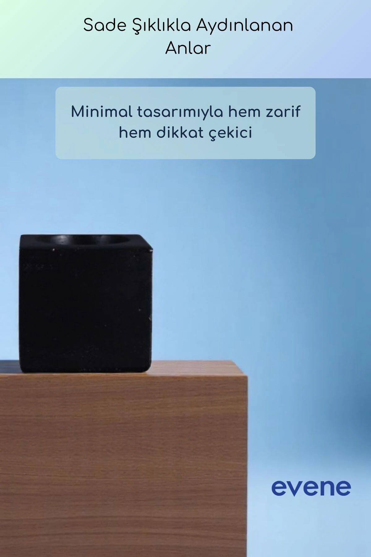 Mumluk Şamdan Ince Mum Uyumlu Siyah Renk Model 51