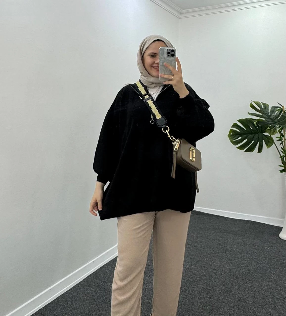 Balon Kol Fermuarlı Tunik - Siyah