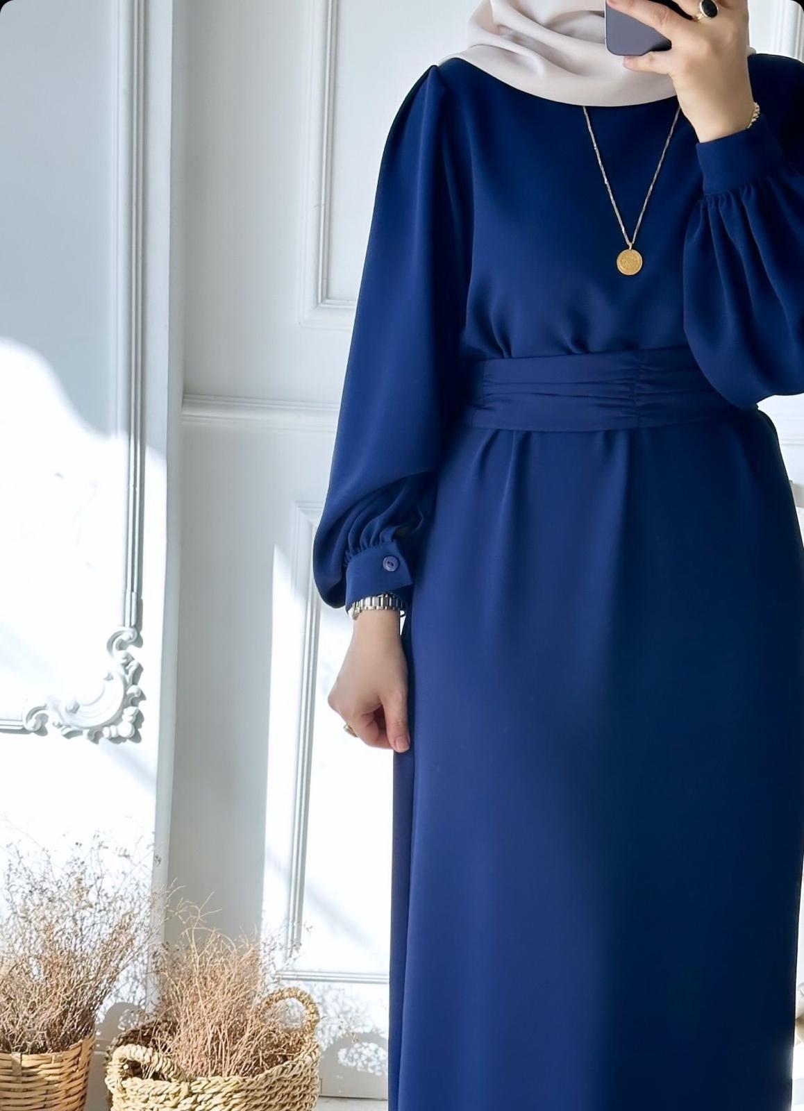 Balon Kol Krep Elbise