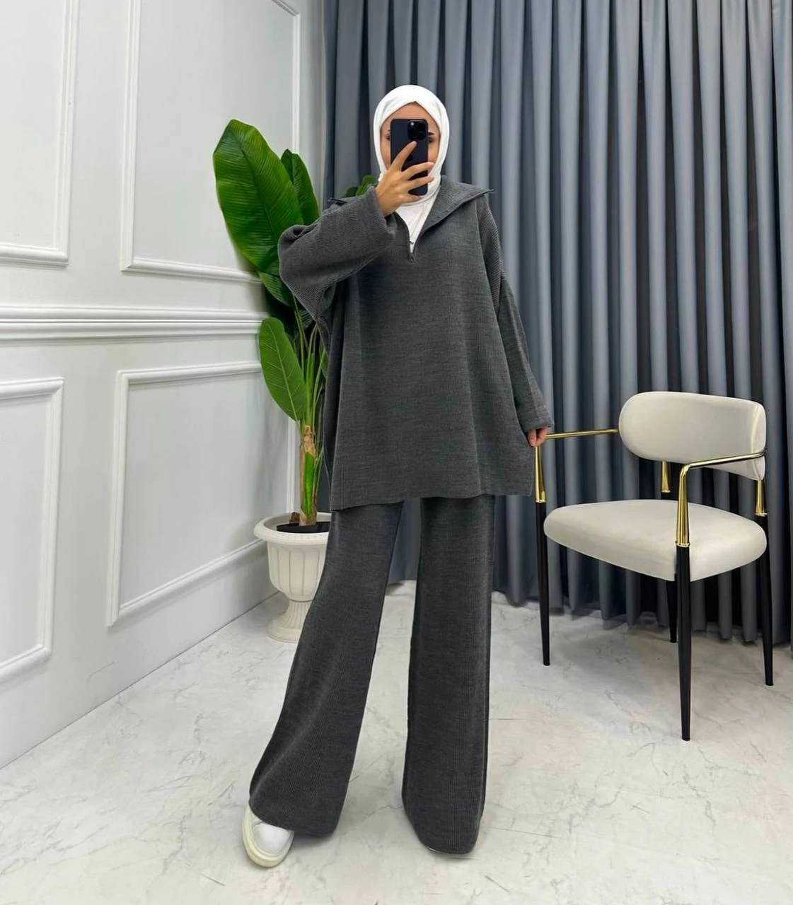 Fermuarlı Triko Takım