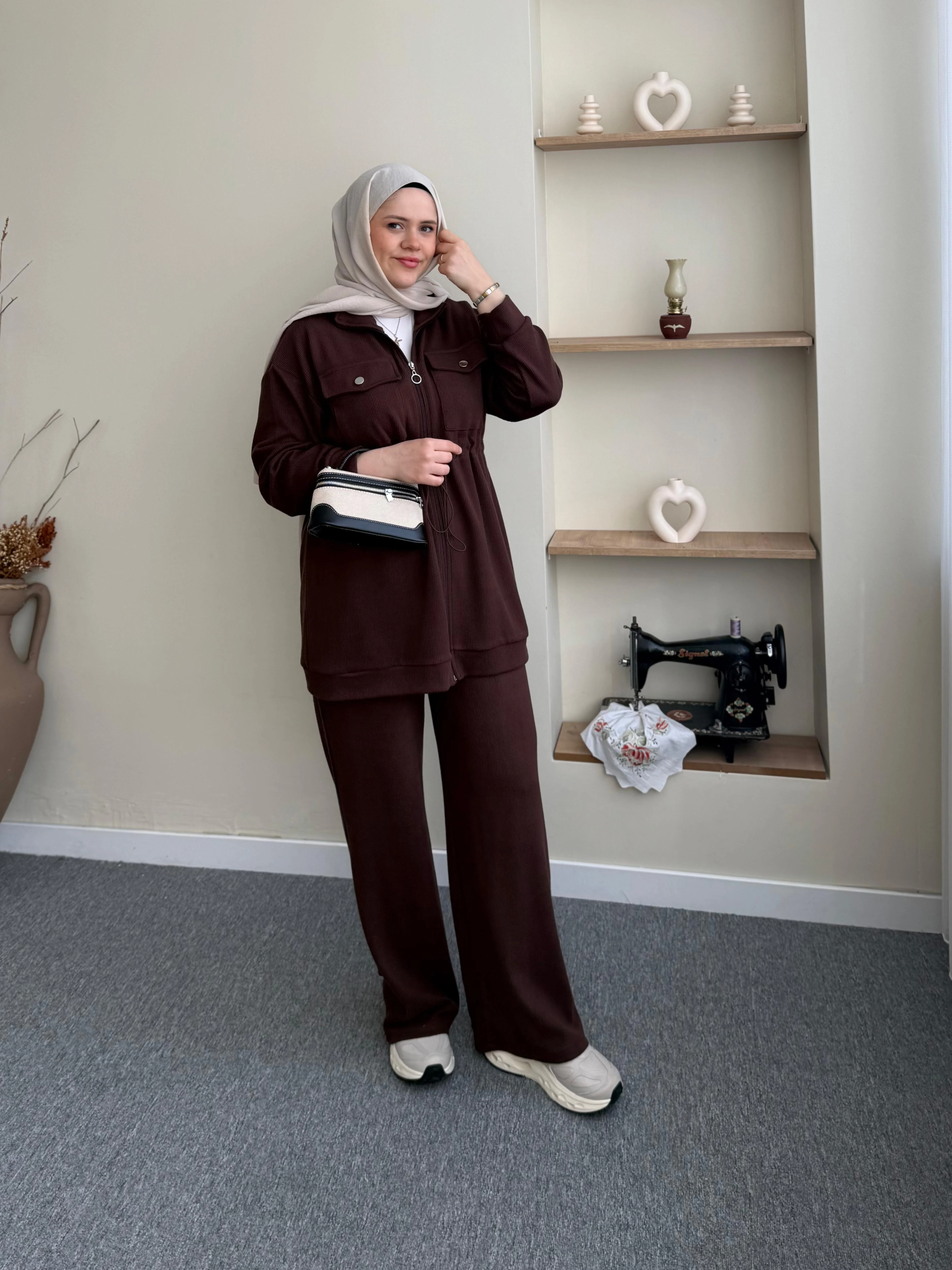 Roza Takım - Kahverengi