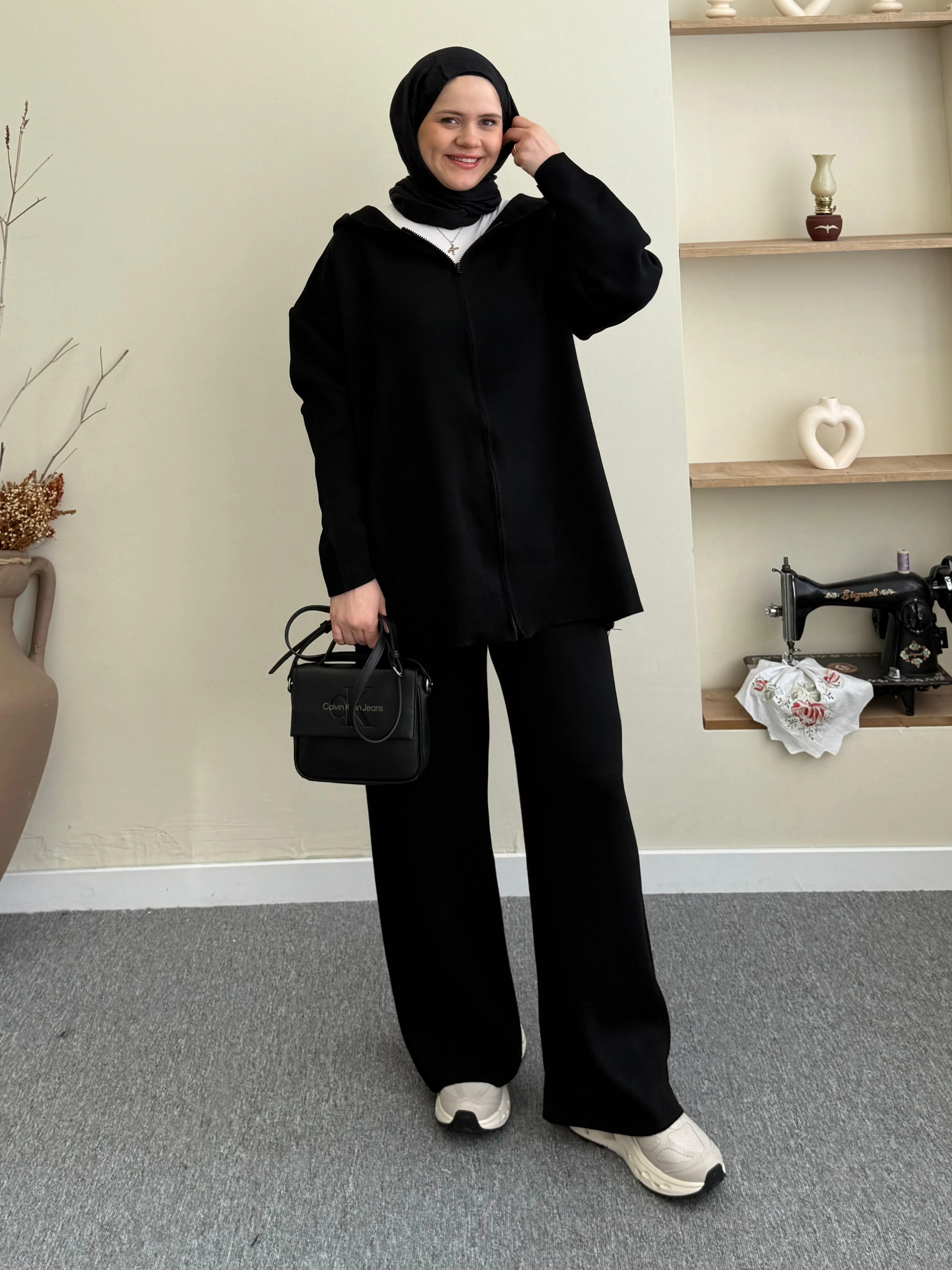 Sahra Triko Takım - Siyah