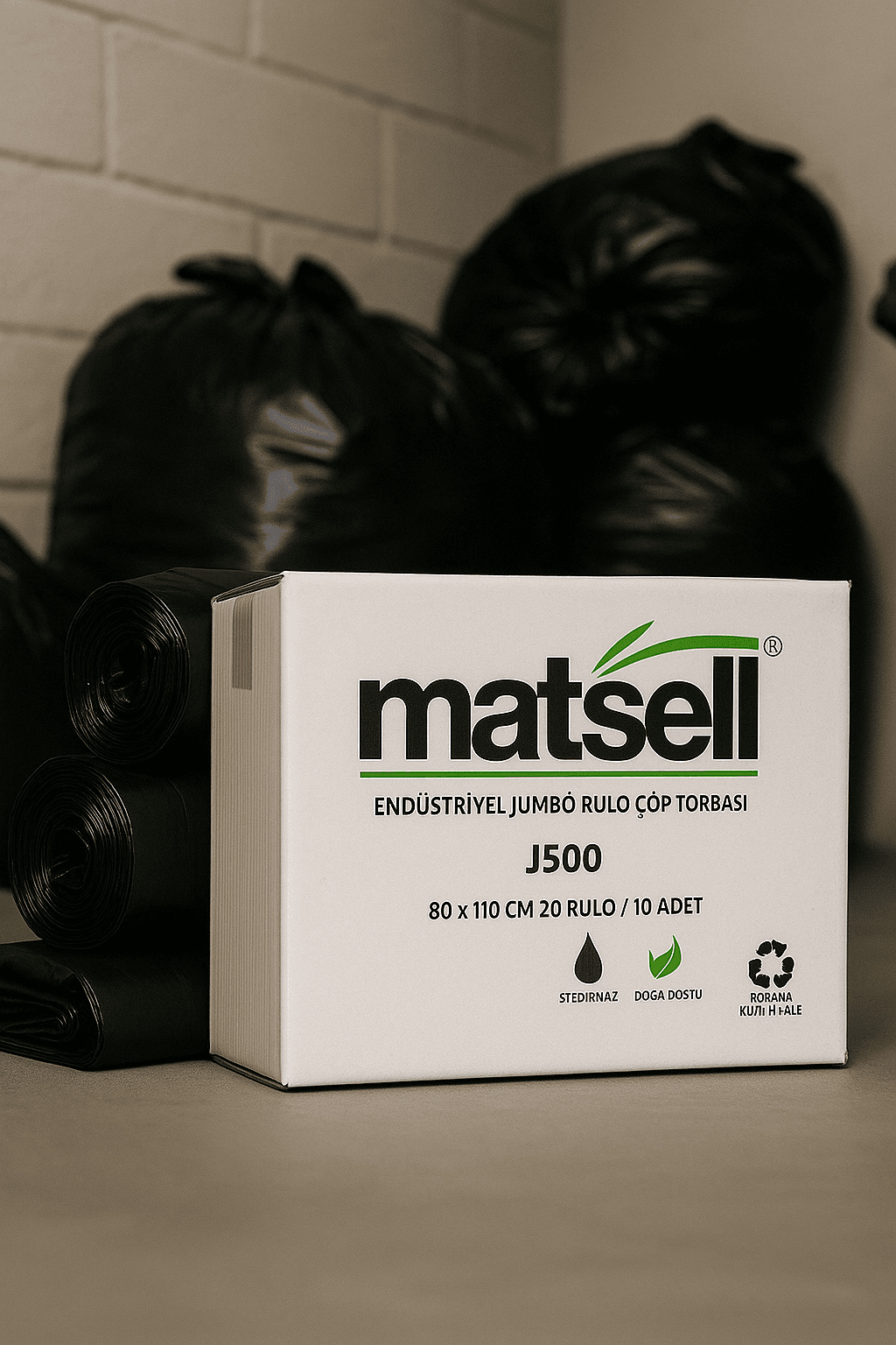  MATSELL Endüstriyel Jumbo Siyah Çöp Poşeti (500gr)