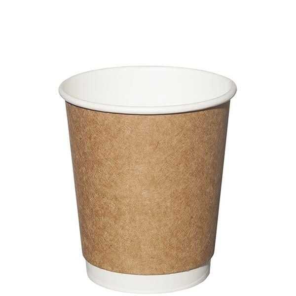 BENCUP 8oz Kraft Double Wall Karton Bardak - Ekstra Kalın