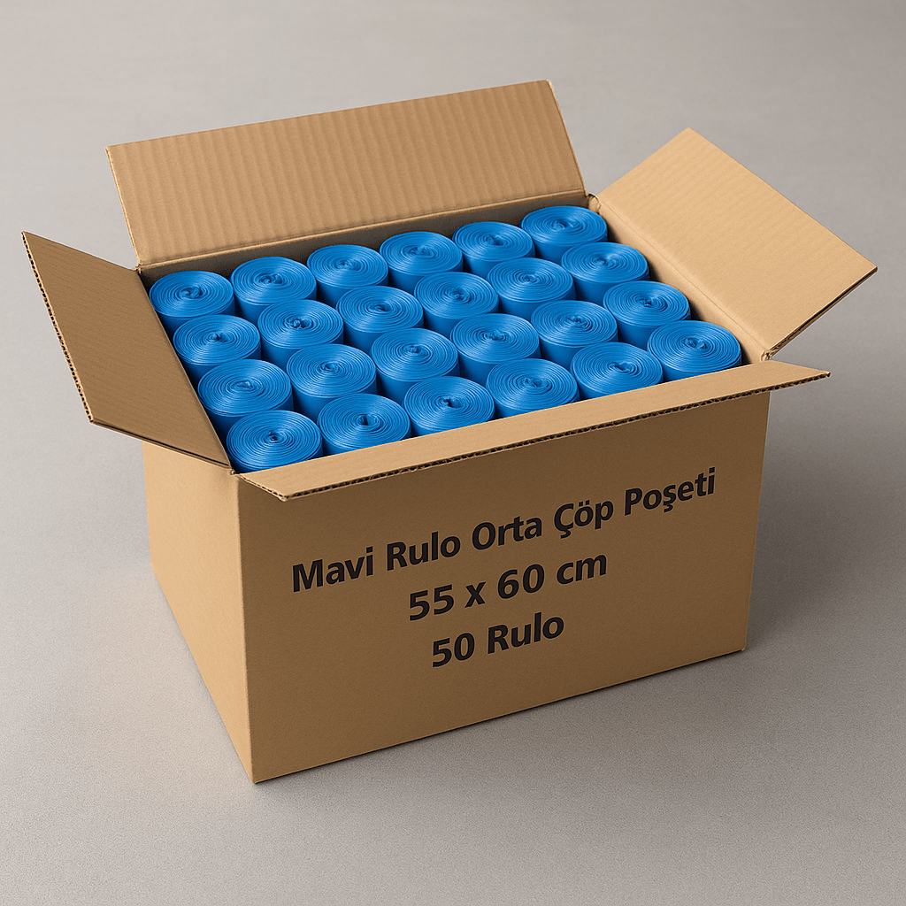 Mavi Rulo Orta Çöp Poşeti 55-60 50 rulo