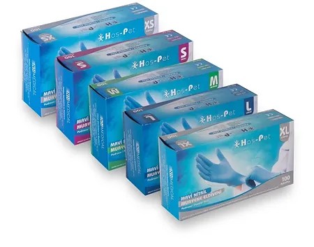 Haspet Nitril Mavi Eldiven 20pkt (M )