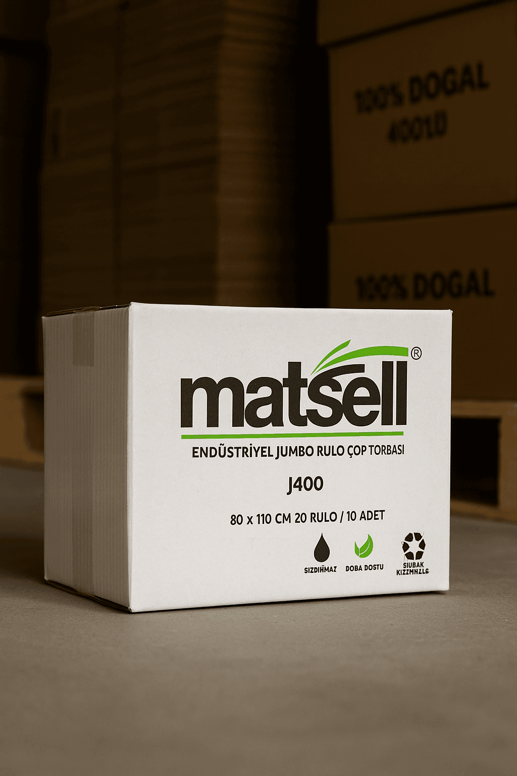 MATSELL Endüstriyel Jumbo Siyah Çöp Poşeti 400gr 20 Rulo