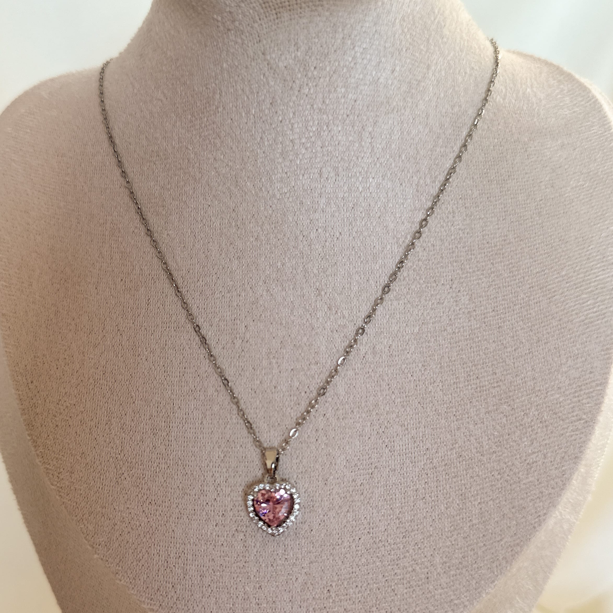 Pure Love Kolye - Pembe Taşlı