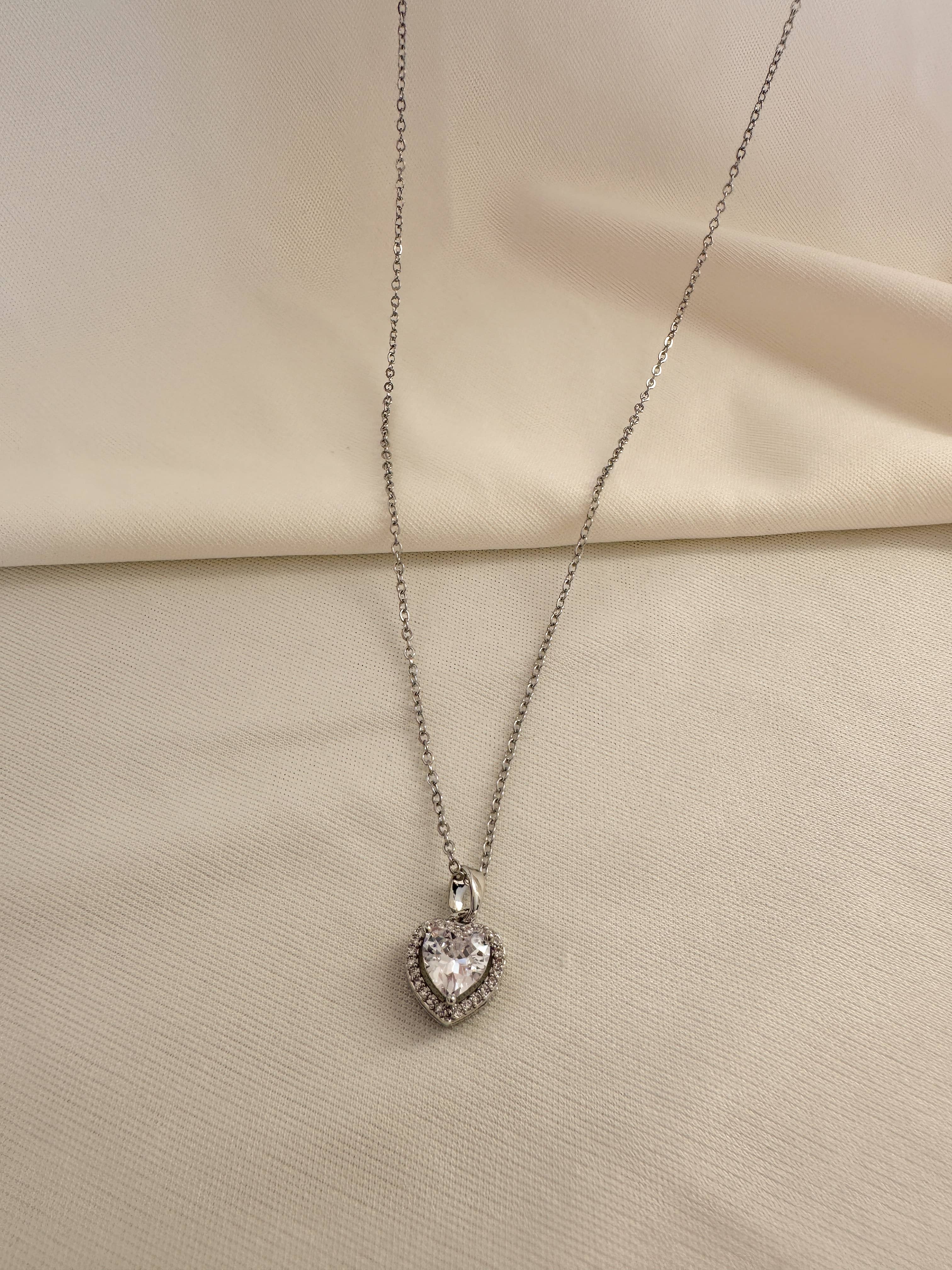 Pure Love Kolye - Silver Taşlı