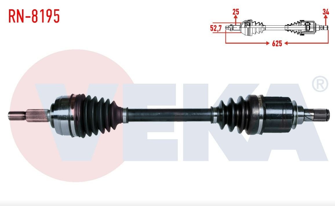 VEKA RN-8195 | Renault Captur 2013- 1.2 1.5 dCi Otomatik Sol Aks Komple Yerli Marka