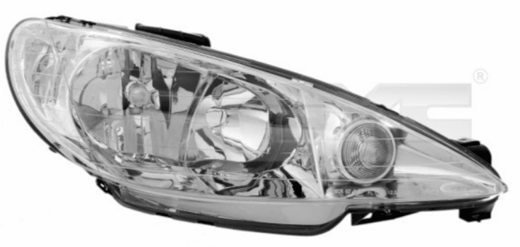 İTHAL 6204S9 | Peugeot 206 1998-2011 Sol Far Şeffaf Tip (İran Montaj)