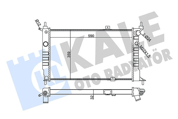 KALE 370900 | Opel Astra F 1.6 Benzinli (X16XEL) Su Radyatörü (Klimalı) Manuel Vites Brazing