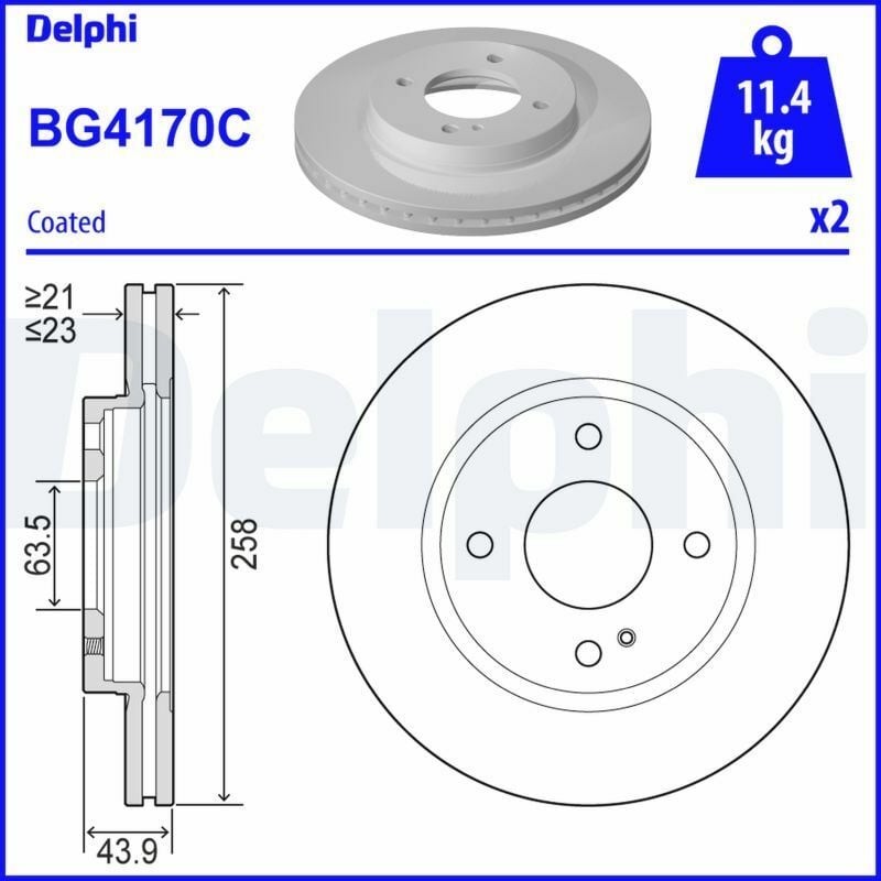 DELPHI BG4170C | Disk On 09-Fiesta 1.4İ-TDCI-1.6İ-TDCI Kaplamalı | 1 Adet