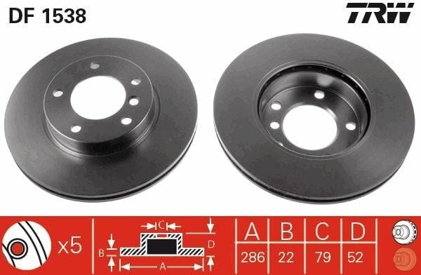 TRW DF1538 | Disk On 94-05 3S-E36-E46 Havalı | 1 Adet