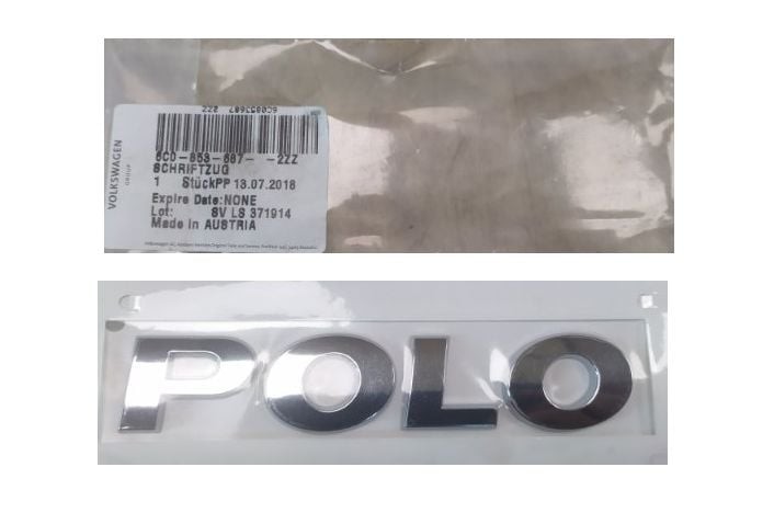 VAG / ORJINAL 6C08536872ZZ | Volkswagen Polo 2015-2018 Model Arası Arka Bağaj Kapak Model Yazısı Orijinal