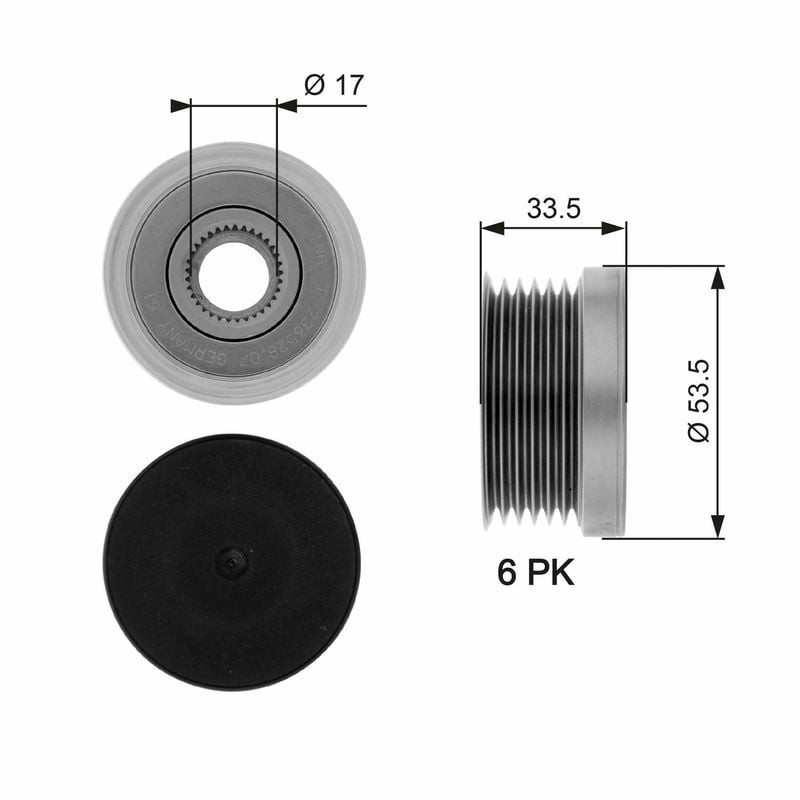 GATES OAP7111 | Alternatör Kasnağı 04-13 1-Seri 3-Seri 5-Seri (E81-E87-E46-E90-E92)