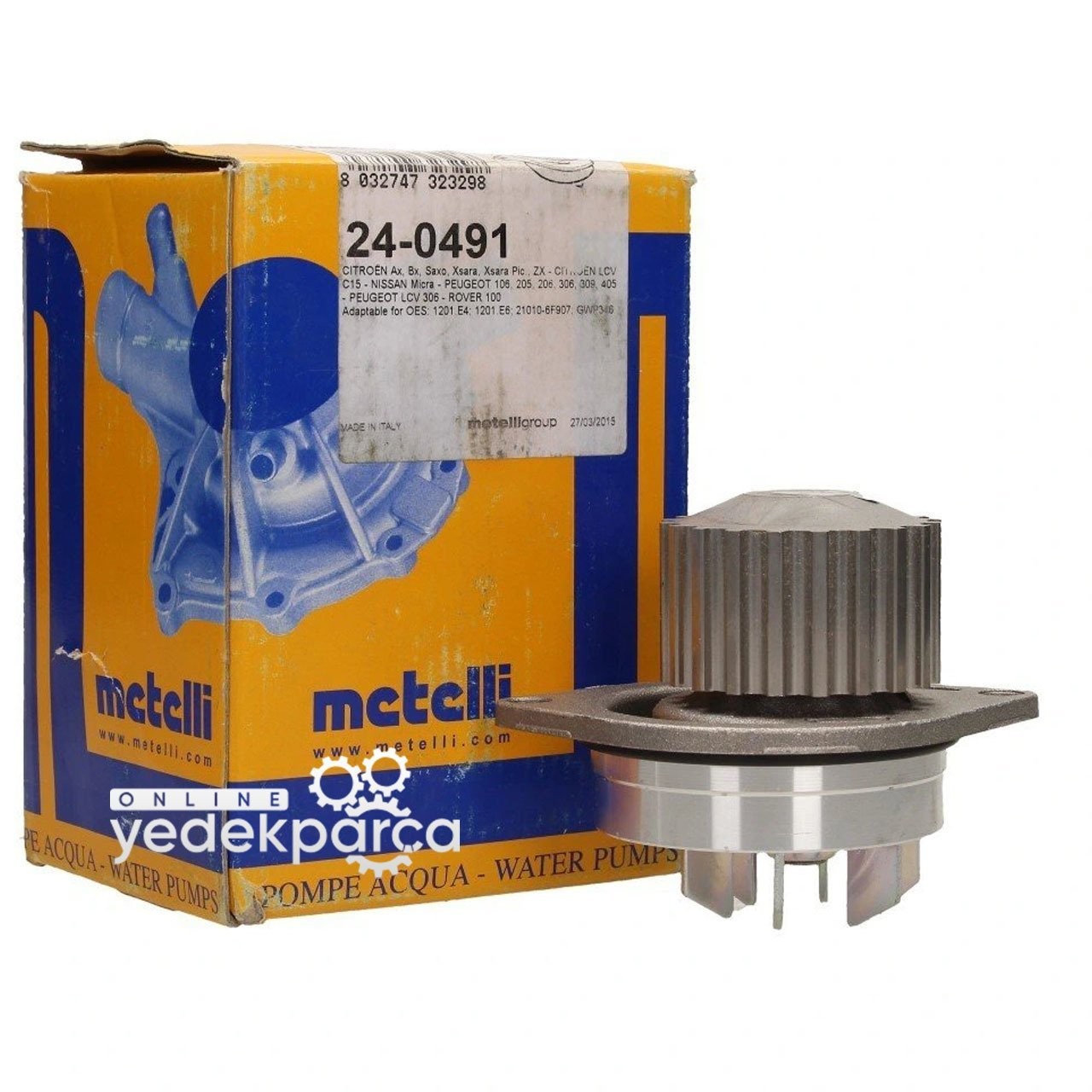 METELLI 24-0491 | Peugeot 106 1.6 8Valf Benzinli Devirdaim Su Pompası