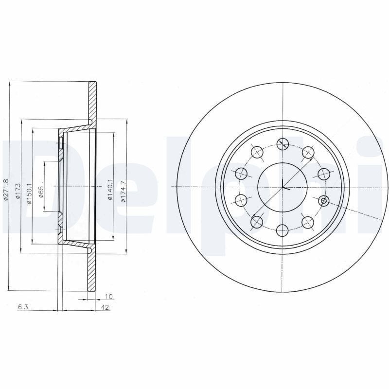 DELPHI BG4324C | Disk Arka 09-Golf.VI.VII-Caddy-Jetta-Sco-Touran Kaplamalı | 1 Adet
