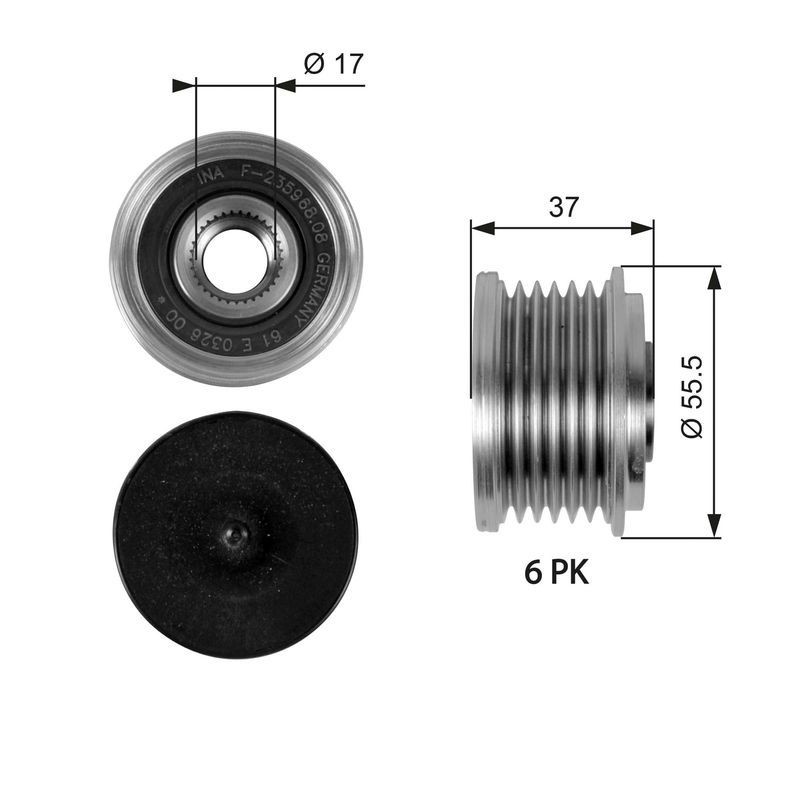 GATES OAP7046 | Alternatör Kasnağı 01-C-Seri (W203-W204) E-Seri (W211-S211)