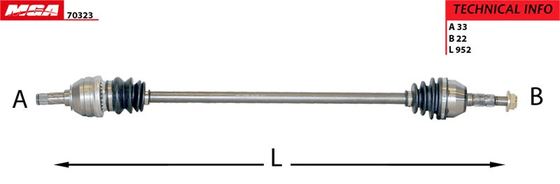 MGA 70323 | Aks Komple Sağ-(Opel: Astra H 04 > > 1.4-1.6) (Eskı No: 14-02200105)