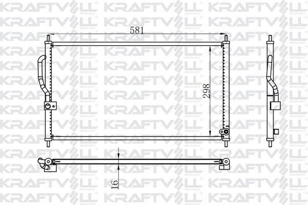 KRAFTVOLL 08060013 | Klima Radyatörü Honda CRV 1996 2001 (581×366×16) Radyatörü Marka