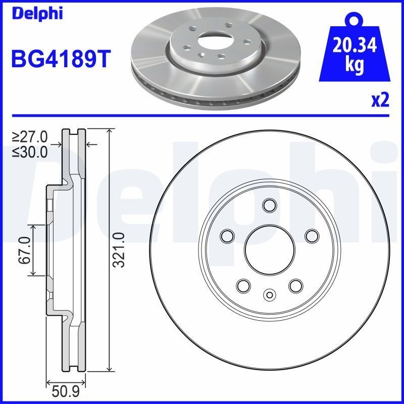 DELPHI BG4189T | Disk On 08-Insignia 17Jant Kaplamalı | 1 Adet