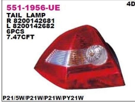 DEPO 551-1956R-UE | Renault Megane 2 2003-2005 Sağ Stop Lambası