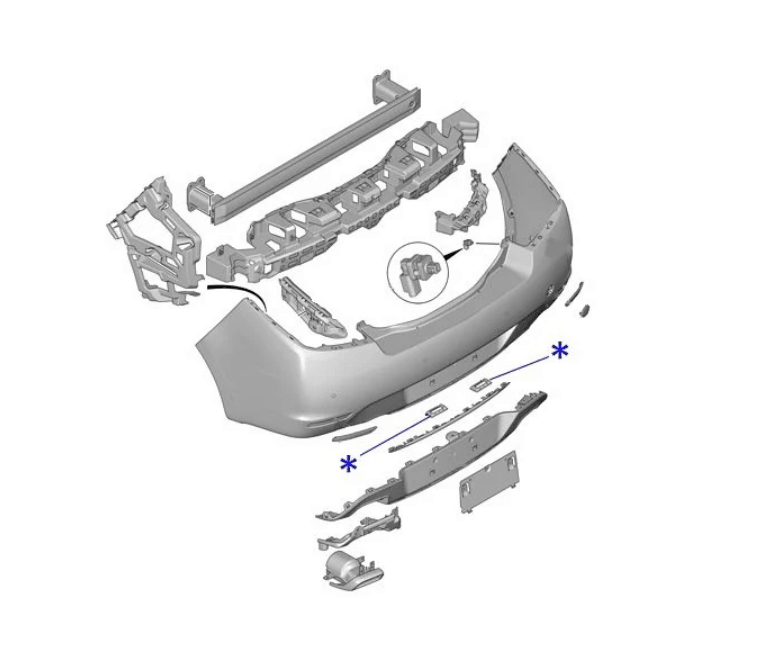 GKN 7414NP | Peugeot 508 2014-2017 Arka Tampon Kapak Tutucu