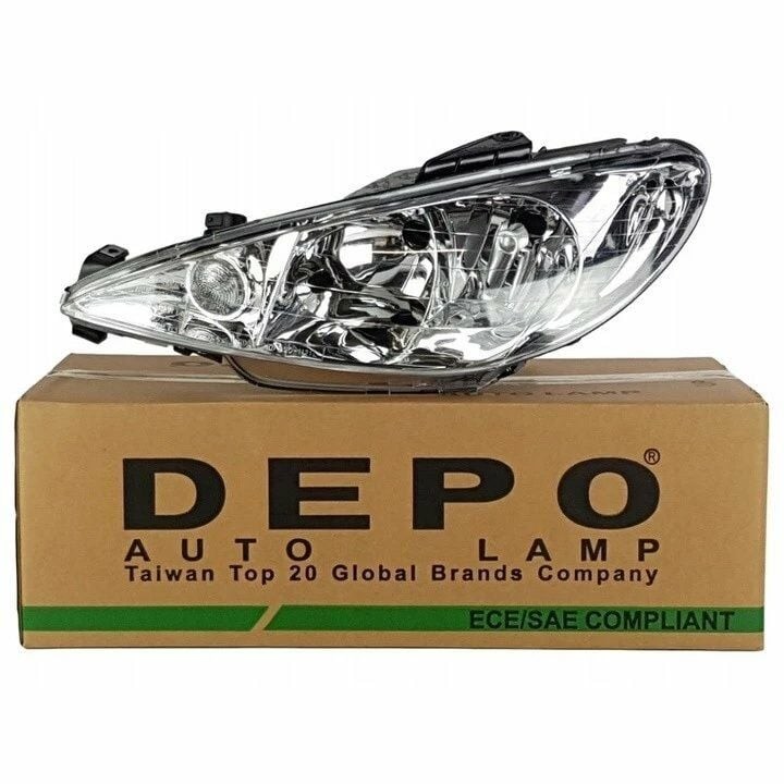 DEPO 550-1121L-LD-EM | Peugeot 206 Sol Far Şeffaf Tip 1998-2011