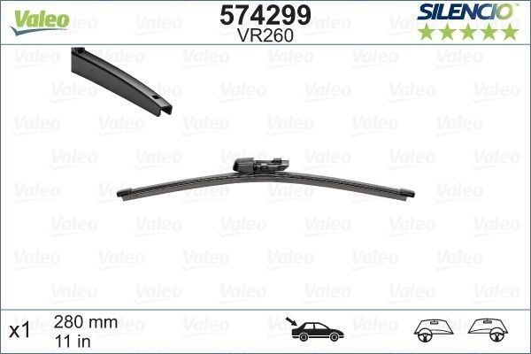 VALEO 574299 | Silecek Süpürgesi Arka Vm260 280mm (Volkswagen Golf VI-Polo 09 -)