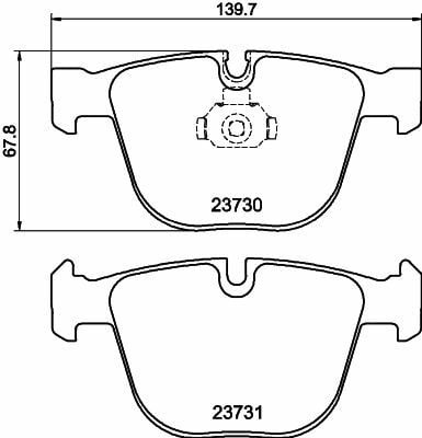 HELLA PAGİD 8DB355010-751 | Fren Balatası Arka (BMW E-60 / 61 / 63 / 64 / 70 / 90 / 70 / Arka Büyük)