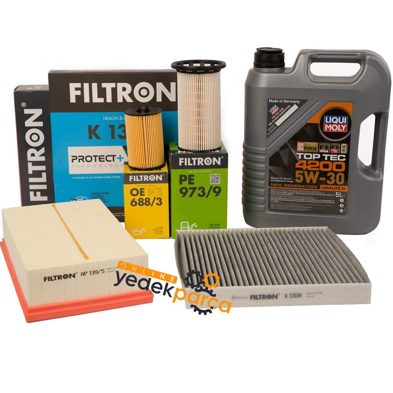 Skoda Superb 1.6 / 2.0 Dizel Periyodik Bakım Filtre Seti Filtron Marka / Liqui Moly 5w30 5 Litre Yağlı