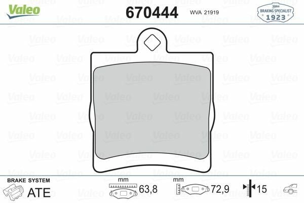 VALEO 670444 | Fren Balata Arka 01-07 C-Seri (W203)