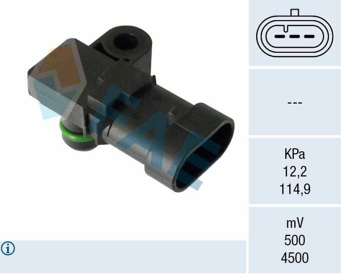 FAE 15143 | Emme Manifold Basınç Sensörü Cruze Astra H Zafira B Z16xep Z16xer A16xer A18xer