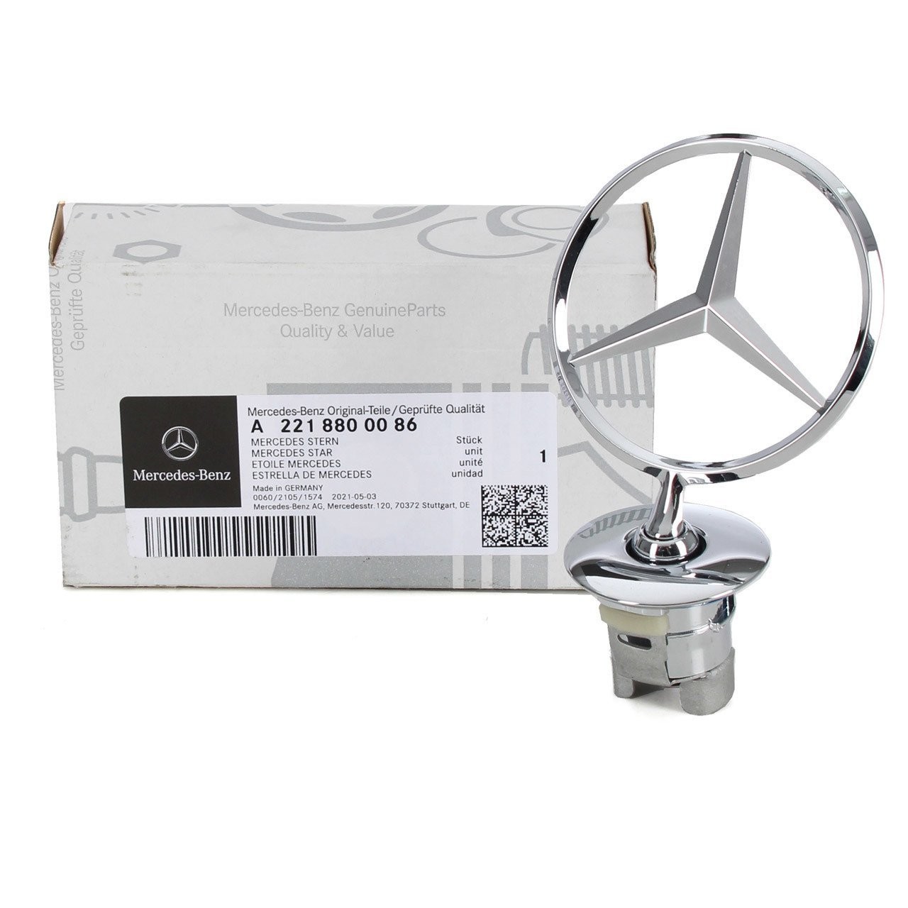 MERCEDES-BENZ A2218800086 | C Serisi W204 Ön Kaput Yıldızı Komple (Arma) Orijinal