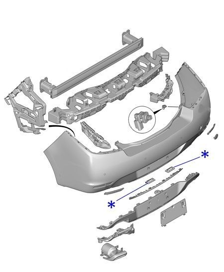 GKN 7414NP | Peugeot 508 2014-2017 Arka Tampon Kapak Tutucu