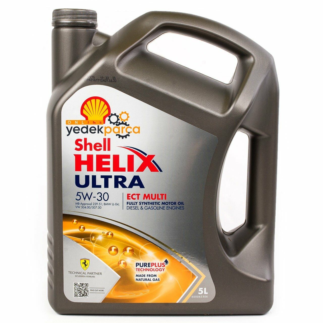 SHELL ECTMULTI | Helix 5W-30 Ultra Ect Multi 5 Litre Partiküllü Motor Yağı (Üretim Yılı: 2024)