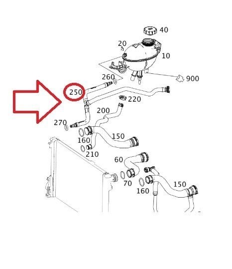 MERCEDES-BENZ 2125013925 | E Serisi W212 Kasa Radyatör Hortumu Orijinal (2125013925)
