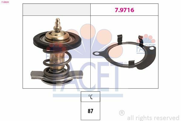 FACET 7.8820 | Termostat (87°) Touareg Transporter T5 3,2 V6 2.5 TDI 03 > 09