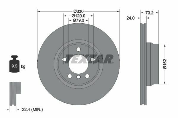 TEXTAR 92242005 | Fren Diski F-30 / 32 / 34 Ön Tek | 2 Adet