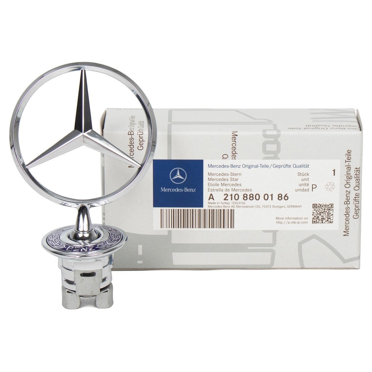 MERCEDES-BENZ A2108800186 | W124 Kasa E200 Ön Kaput Yıldızı Komple (Arma) Orijinal