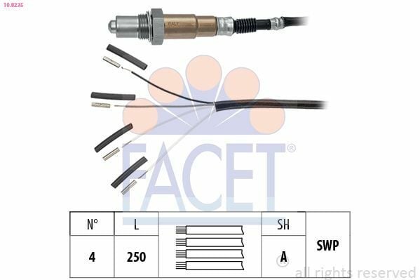 FACET 10.8235 | Oksijen Sensörü Konum 1 Corsa D Corsa E Astra J Mokka Insignia A A12xer A14xer A14net