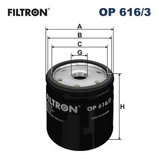 FILTRON OP616-3 | Yağ Filtresi 13-Polo-Golf.VII-Jetta-A3 1.2Tsi-1.4Tsi (2.5Bar)