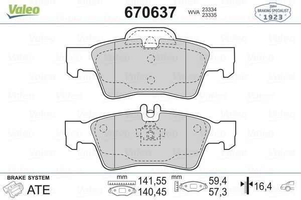VALEO 670637 | Fren Balata Arka 03-W211 E200-220-240 CDI