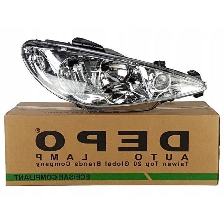 DEPO 550-1121R-LD-EM | Peugeot 206 Sağ Far Şeffaf Tip 1998-2011